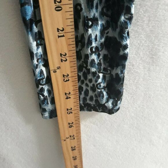 Fashion Nova Blouse Top Womens Blouse X Large Blue Leopard Long Sleeve Wired U - Picture 7 of 9